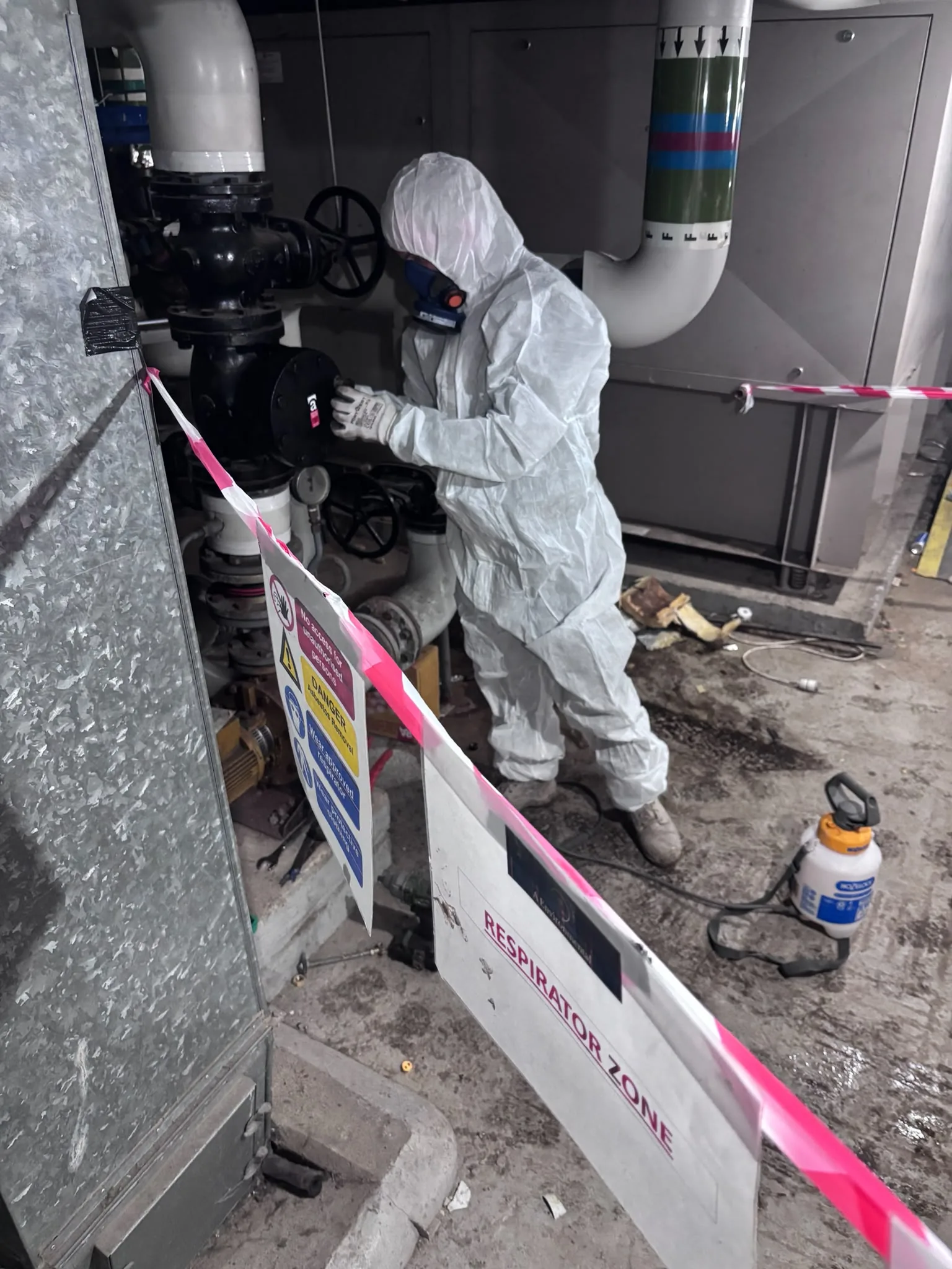 Asbestos artex removal from concrete soffit in Acton
